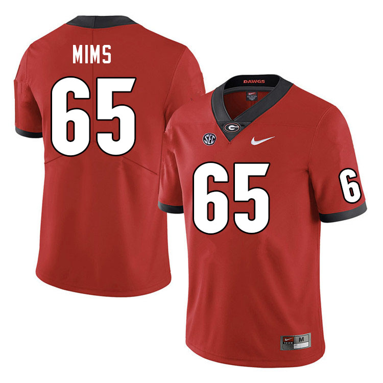 Georgia Bulldogs #65 Amarius Mims College Football Jerseys Sale-Red